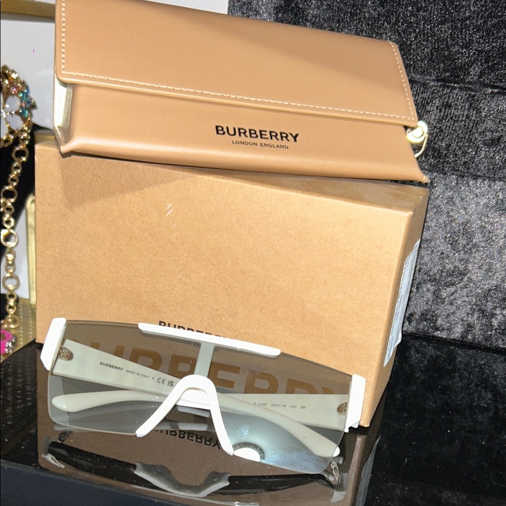 Women Burberry Sunglasses with White Accents